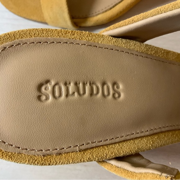 Soludos Ines Marigolds Heeled Sandals NIB Suede Open Toe Slip On Sandals Size 8 - Picture 6 of 9